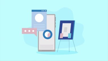 smartphone device tech communication animation ,4k video animated