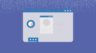 webpage template with social marketing ,4k video animated
