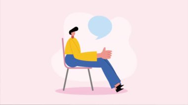 man seated speaking character animation ,4k video animated