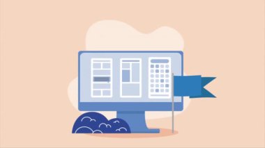 masaüstü bilgisayar aygıtı animasyonu, 4k video animasyonu