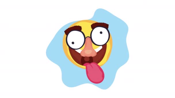 Emoji Con Animazione Occhiali Comici Video Animato — Video Stock