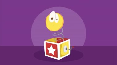 surprise box with emoticon animation ,4k video animated