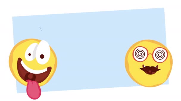 Crazy Emoticons Faces Comic Animation Video Animated — 图库视频影像