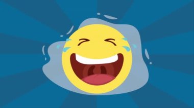 emoticon smiling face comic animation ,4k video animated