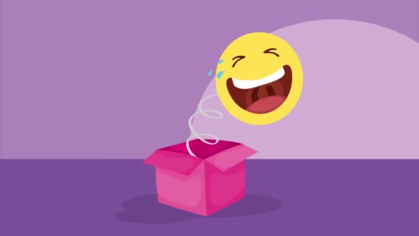 Surprise Box Emoticon Animation Video Animated — Stok video