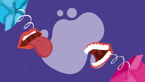 Surprices Pudełka Protezą Ustami Wideo Animowane — Wideo stockowe
