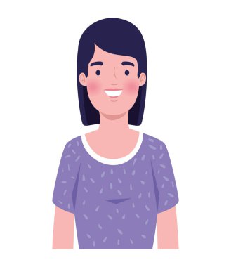 Genç mutlu kadın avatar karakteri