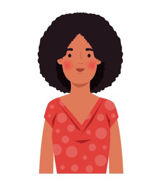 afro woman wearing red blouse character