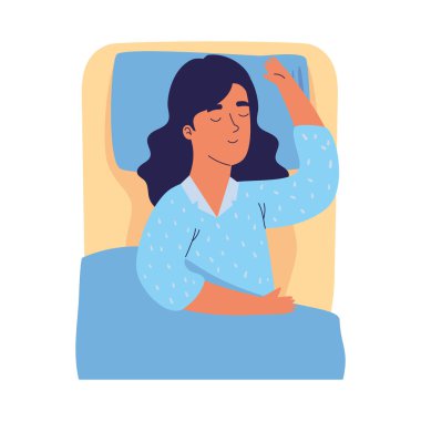 girl sleeping in bed character