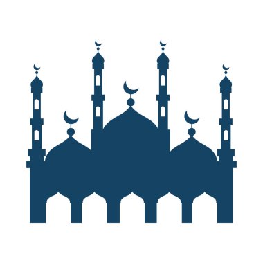 blue muslim mosque facade traditional icon