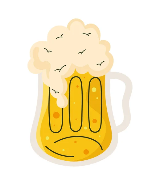 Bierglas Trinken Isolierte Ikone — Stockvektor