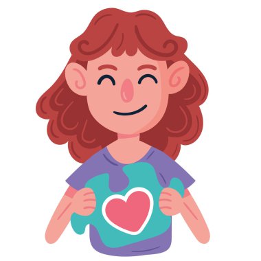 austism girl playing with puzzle character