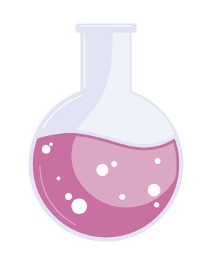 test flask laboratory with purple liquid