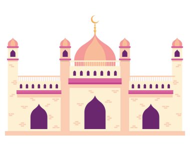 muslim mosque front facade icon