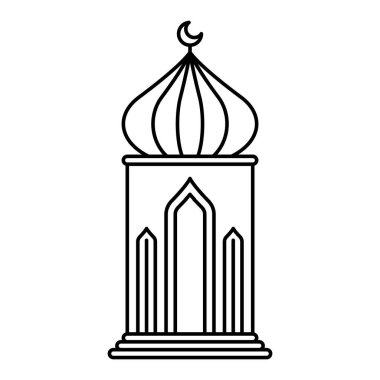 mosque tower monochrome style icon