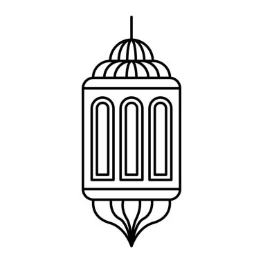 monochrome arabic lamp hanging icon