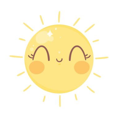 seasonal sun smiling kawaii character