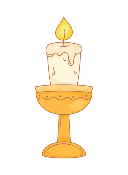 金色吊灯中的蜡烛 — 图库矢量图片