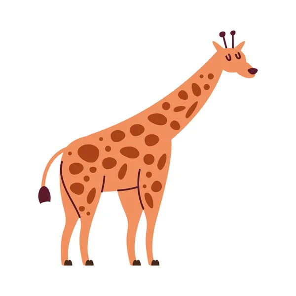 Cute Giraffe Wild Animal Character — Stock Vector