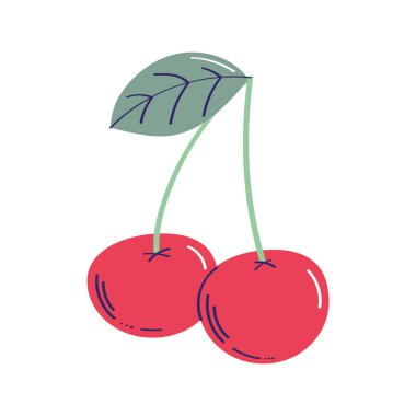 fresh cherries fruits healthy icon
