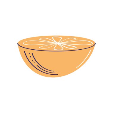 half orange fresh fruit icon