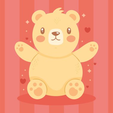 cute yellow bear happy character