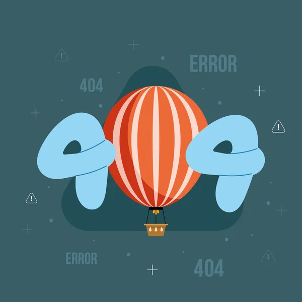 404 Ошибка Горячим Значком Воздушного Шара — стоковый вектор