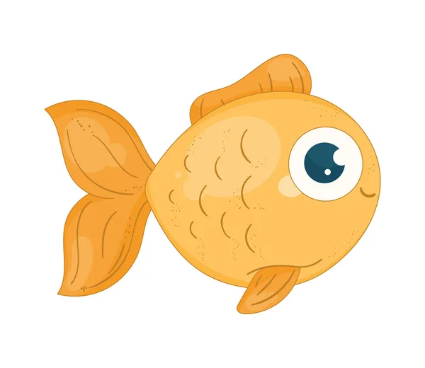 Yellow Fish Swiming Sealife Animal — Stock Vector