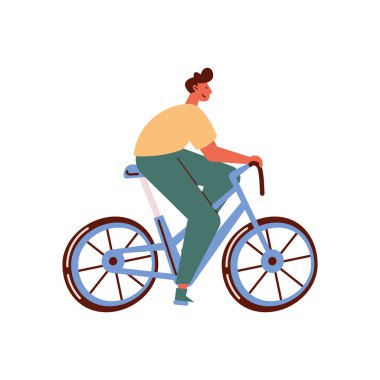 man riding bike sport icon