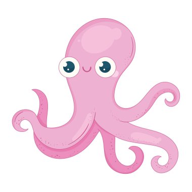 octopus pink sealife animal character