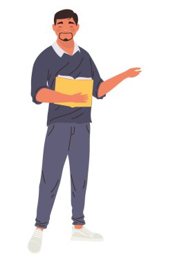 Kitap karakteri olan erkek öğretmen