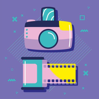 photographic camera and roll icons