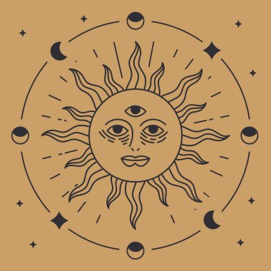 sun alchemy sketch style icon