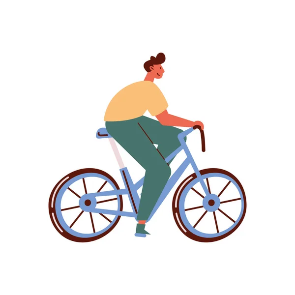 Hombre Montar Bicicleta Deporte Icono — Archivo Imágenes Vectoriales
