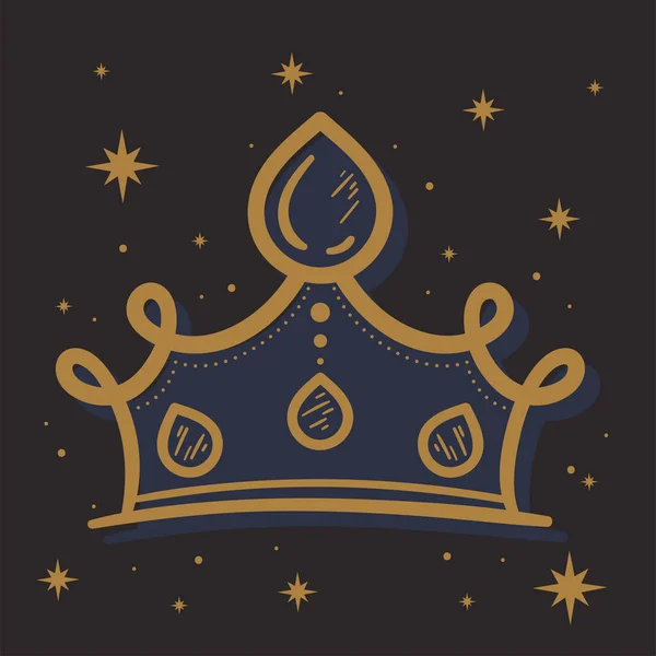 Crown Gold Royal Accessory Icon — Stockový vektor