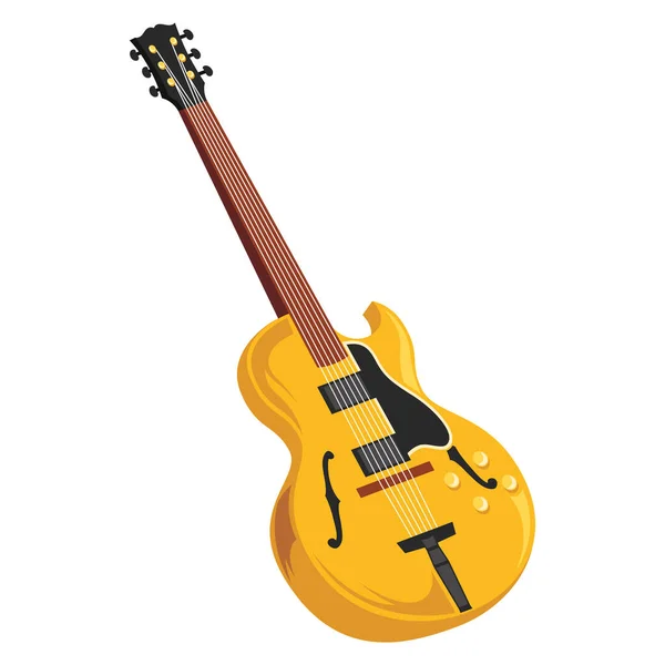 Electric Bass Jazz Instrument Icon — Stok Vektör