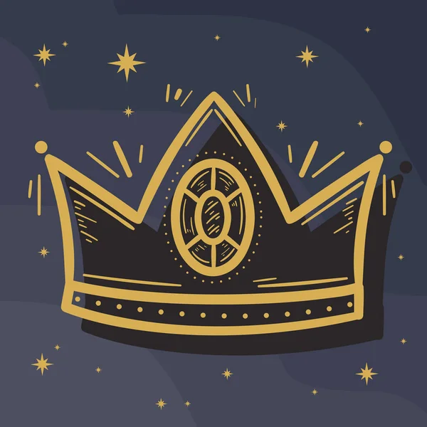Golden Crown Royal Accessory Icon — Stock Vector