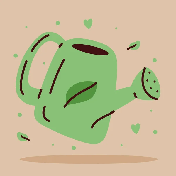 Green Sprinkler Ecology Tool Icon — Wektor stockowy