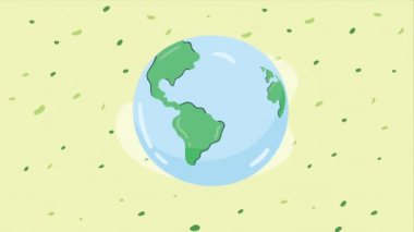 Dünya gezegeni ekoloji animasyonu, 4k video animasyonu