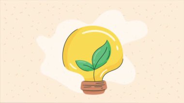plant ecology in bulb animation ,4k video animated