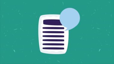 document file with speech bubble animation ,4k video animated
