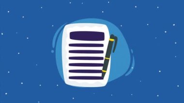 document file with pen animation ,4k video animated