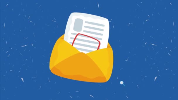 Envelope Mail Document Animation Video Animated — Stok video