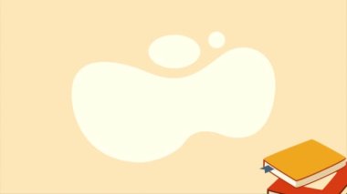 text books library with earth planet animation ,4k video animated