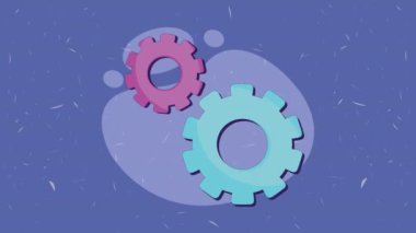 gears machine and settings animation ,4k video animated