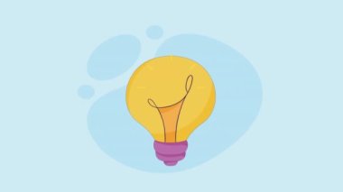 energy bulb light on animation ,4k video animated