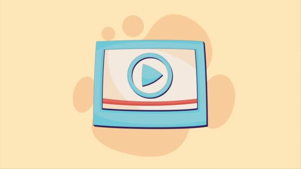 Webová Stránka Šablona Animací Přehrávače Médií Video Animovaný — Stock video