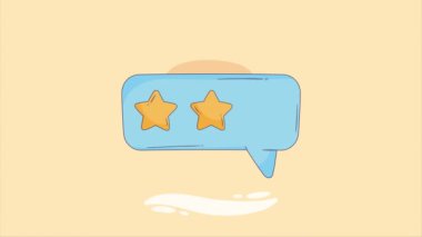 speech bubble with stars animation ,4k video animated