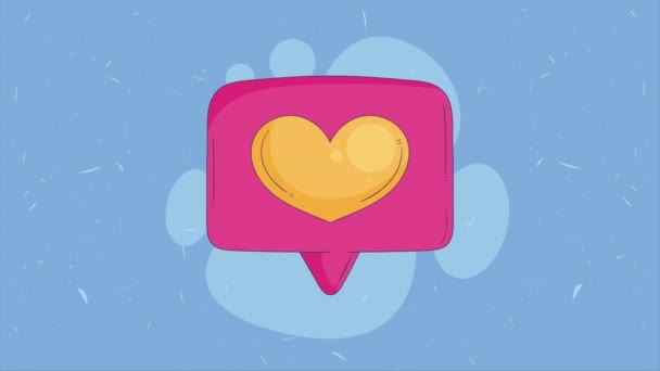 Speech Bubble Heart Animation Video Animated — Stockvideo