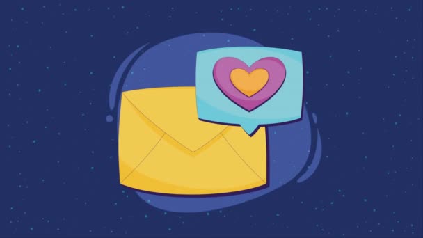 Envelope Mail Hearts Love Video Animated — 비디오